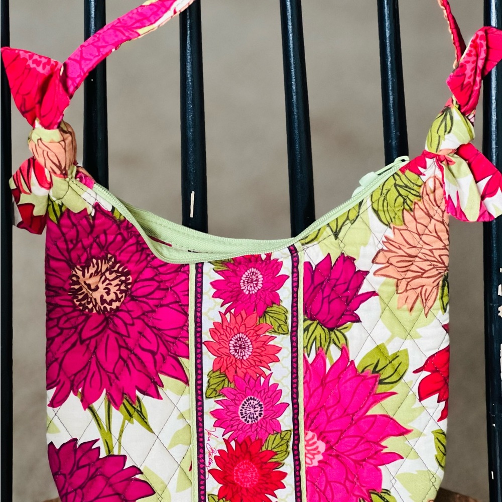 Floral Pink and Green Quilted Women's Bag